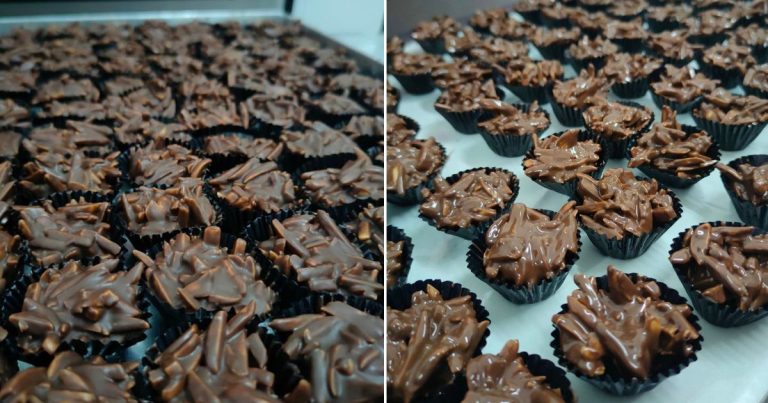 Almond Cluster, Kuih Raya Paling Senang. Gaul 2 Bahan & Masuk Dalam Peti Ais, Siap!