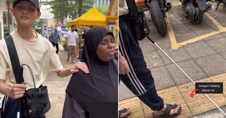 Cara Betul Bantu OKU Buta Berjalan, Jangan Tarik Tongkat & Jangan Letak Barang Atas Blok Ini!
