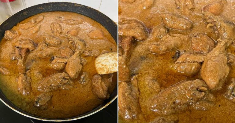 Buat Ayam Masak Kuzi Cara Orang Pantai Timur, Cicah Dengan Roti Jala Memang Layan
