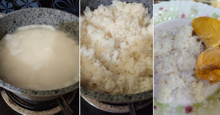 Teknik Masak Pulut Tanak Supaya Menjadi Cantik, Tak Patah & Berkerak. Kena Letak Air Banyak Dulu