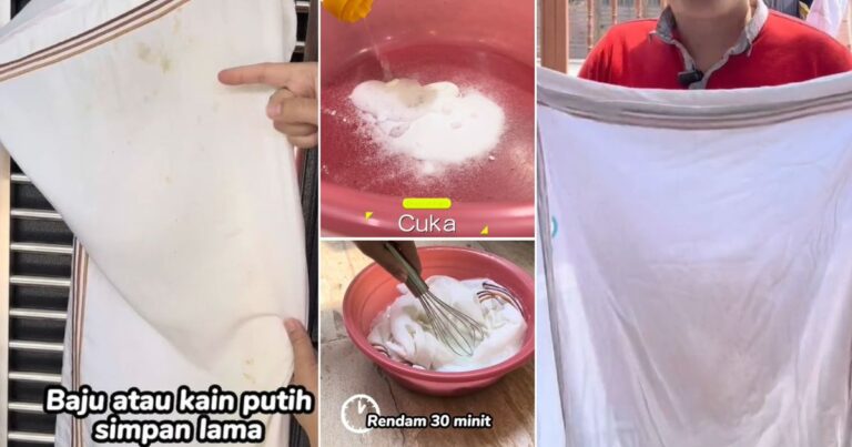 Pakaian Putih Jadi Kuning Sebab Lama Simpan, Rendam Dengan Air Bancuhan Ini Untuk Putihkannya Kembali