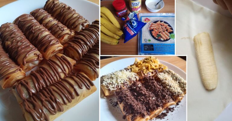 Cara Buat Popia Pisang, Topping Boleh Letak Macam-Macam. Makan Waktu Petang Memang Layan