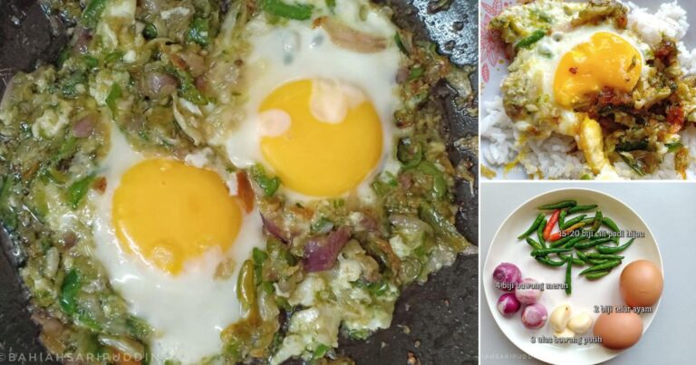 Cara Buat Lauk Bujang Telur Mata Sambal Hijau. Kuning Telur Biar Cair Lagi Mantap