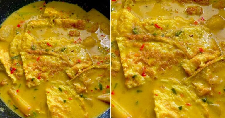 Tiada Ayam Atau Ikan, Telur Dadar Pun Boleh Buat Masak Lemak Cili Api. Buat Tebal Lagi Sedap