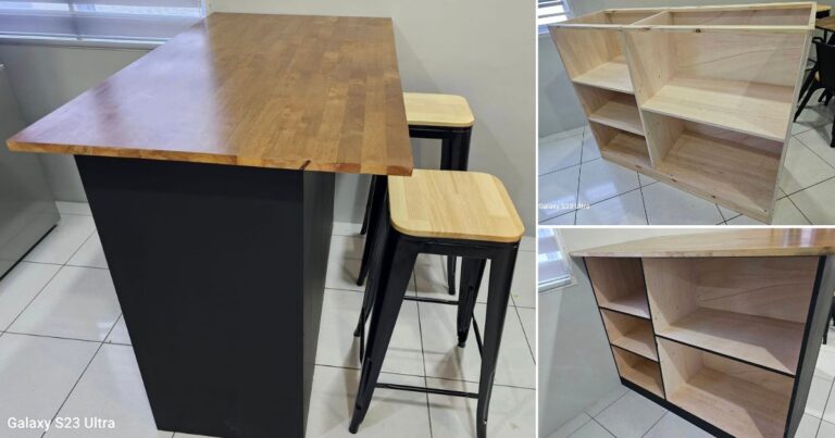 DIY Buat Counter Island, Boleh Jadi Meja Makan & Simpan Barang. Jimat RM1k Bila Buat Sendiri