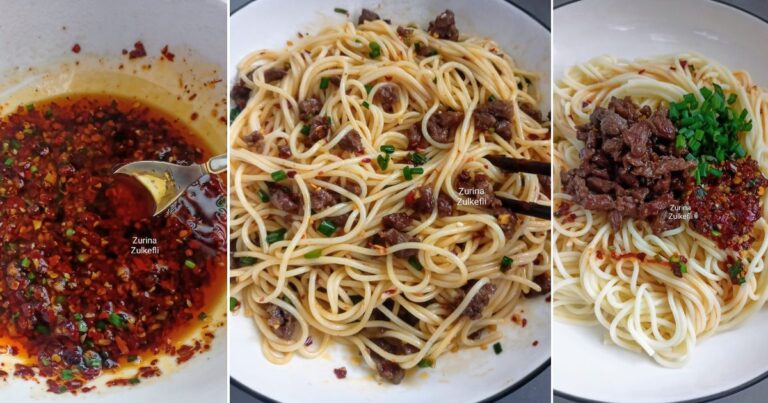 Sedapnya Mee Daging Garlic Chili Oil. Cara Buat Pun Mudah. Mi Tak Perlu Goreng Pun