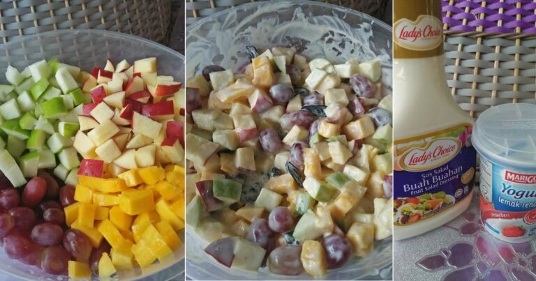 Buat Sendiri Salad Buah-Buahan Yang Ringkas & Sedap, Guna 3 Jenis Buah Saja