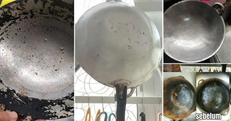 Kuali Hitam Berkerak Cuci Guna Satu Bahan Saja Dah Bersih