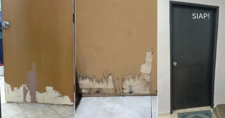 Pintu Terkopek Mudah Sangat Baiki, Tampal Wood Filler & Cat — Selesai Masalah!