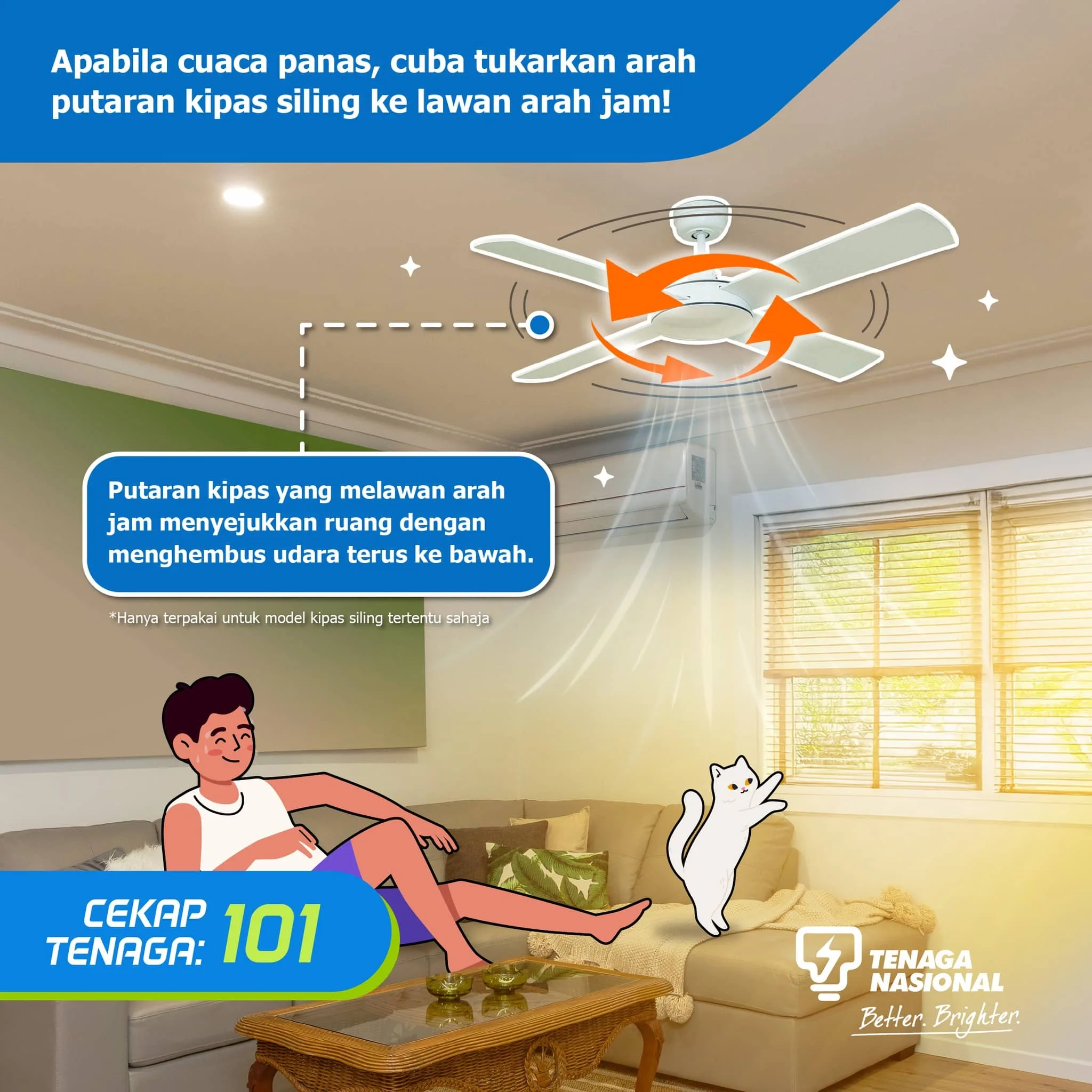 Trik Buat Angin Kipas Siling Yang Panas Jadi Lebih Sejuk