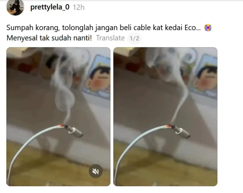 Kabel Pengecas Berasap! Amaran Serius Jangan Ambil Mudah Risiko Aksesori Murah 3 Kabel Pengecas Berasap! Amaran Serius Jangan Ambil Mudah Risiko Aksesori Murah