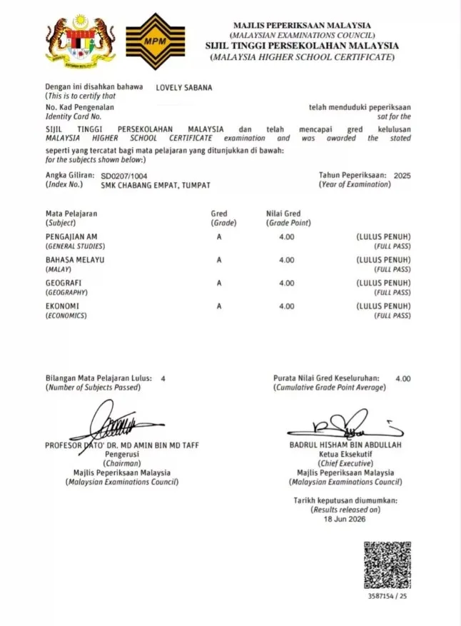 Ibu Gaji RM800, Lovely Buktikan Latar Belakang Bukan Penghalang Raih PNGK 4.0 STPM 8 Ibu Gaji RM800, Lovely Buktikan Latar Belakang Bukan Penghalang Raih PNGK 4.0 STPM