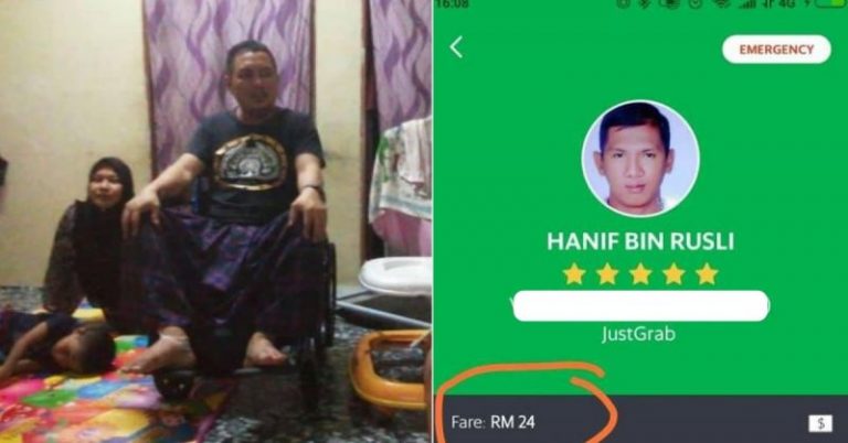 Pemandu GrabCar Tak Ambil Bayaran, Lelaki Berkerusi Roda Luah Rasa Terharu Di Facebook