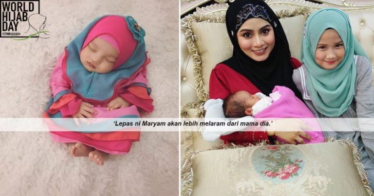 Baru Usia 30 Hari, Mawar Umum Anak Bakal Jadi Model Tudung Fareeda. Wah, Comel Sungguh Maryam Berhijab!