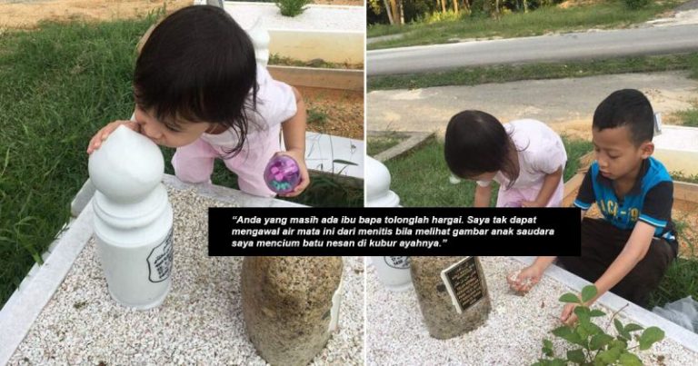 ‘Nak Cium Ayah Tak Dapat, Dia Cium Batu Nisan. Aksi Anak Kecil Rindukan Bapanya Sentuh Hati Netizen
