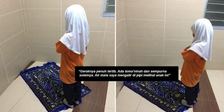 ‘Tahniah Kak, Berjaya Didik Anak Akak.’ Wanita Ini Mengalir Air Mata Lihat Anak Sekecil Ini Solat Penuh Tertib Sempurna