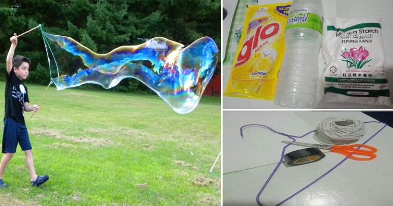Buat sendiri Giant Bubble, Jimat & Anak Boleh Main Sampai Puas Hati!