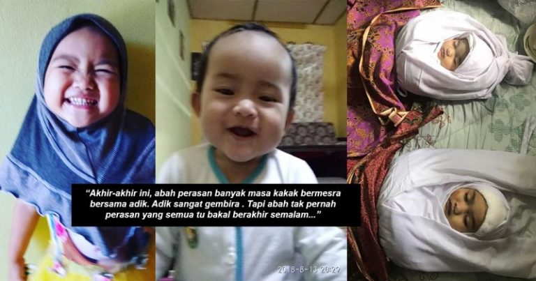 ‘Baru Satu Hari Kamu Berdua Tinggalkan Kami Tapi Hati Ini Tersangatlah Rindu…’ Luahan Sayu Bapa 2 Anak Maut Serentak