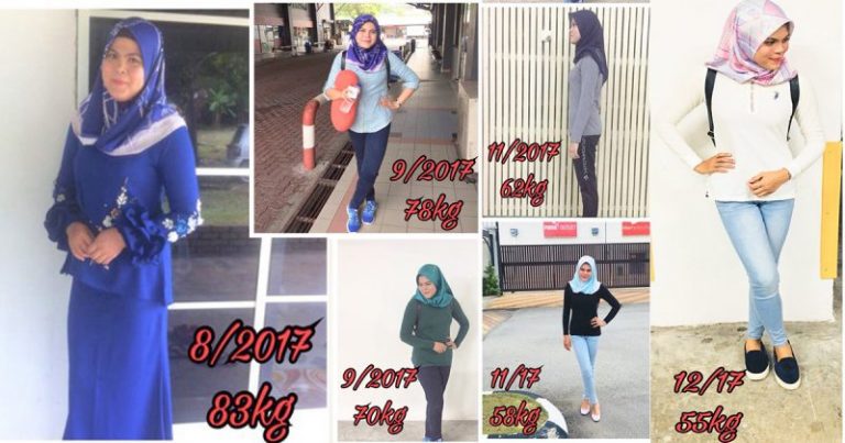 Teringin Kurus, Pakai Baju Kebaya Sebelum Raya 2018. Misi Wanita Ini Tercapai,  Turun 28 KG Dalam Masa 3 Bulan Amal Diet Atkins
