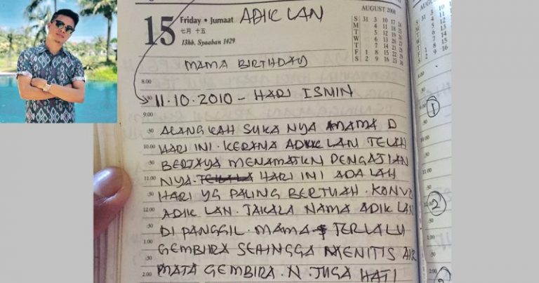 Baca Diari Ibu Selepas Ibu Meninggal, Anak Tak Sangka Rupanya Ibu Catat Segala Kenangan Manis Tentang Dirinya