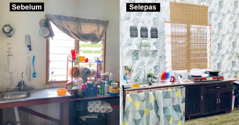 Cara Kreatif Ubah Suai Dapur Dengan Bajet RM200. Hasilnya Tetap Wow, Kemas & Nampak Luas!