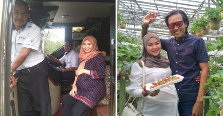 Jadilah Suami Yang Bahagiakan Isteri. Lelaki Ini Tunai Hajat Isteri Mengidam Naik Bas Ekspres dan Tengok Road Block